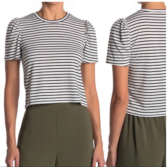 87. BCBGeneration Puffed Sleeve Striped Top - Picture 13 of 13